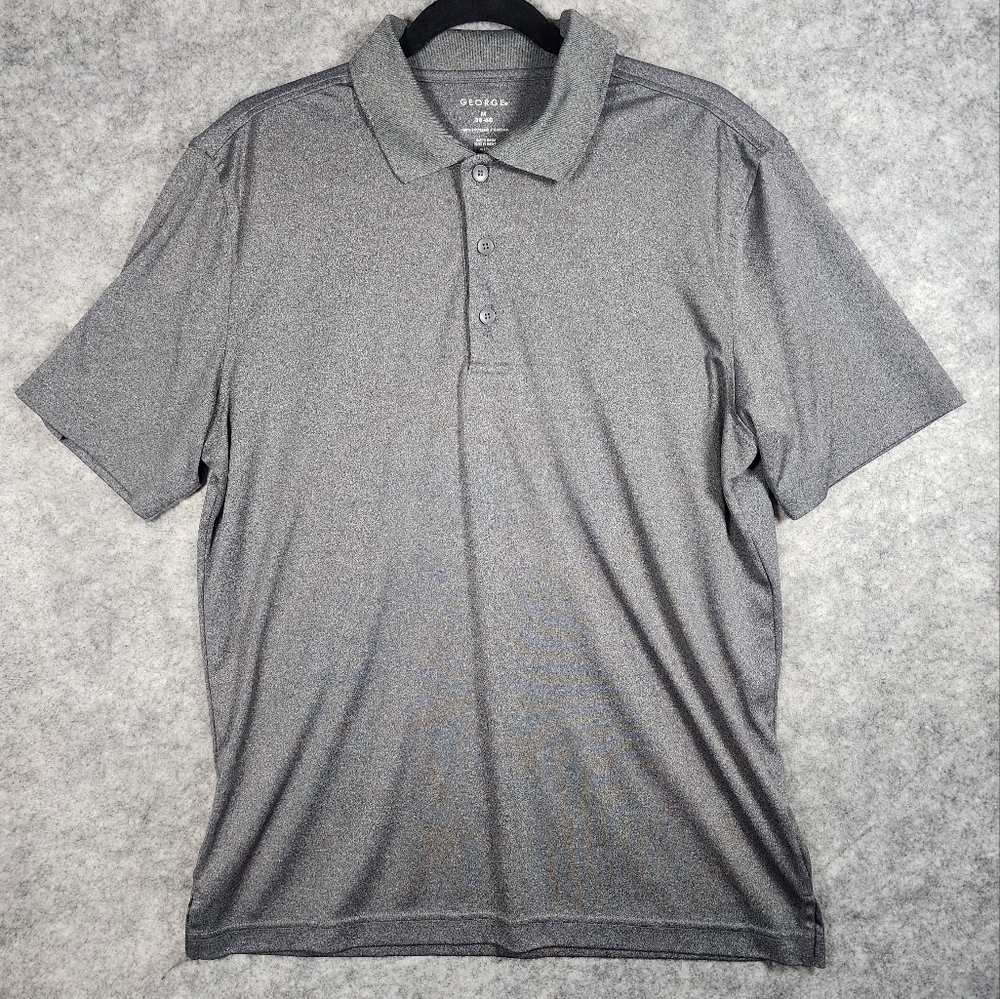 George Soft Lightweight Dark Gray Short Sleeve Polo Size Medium